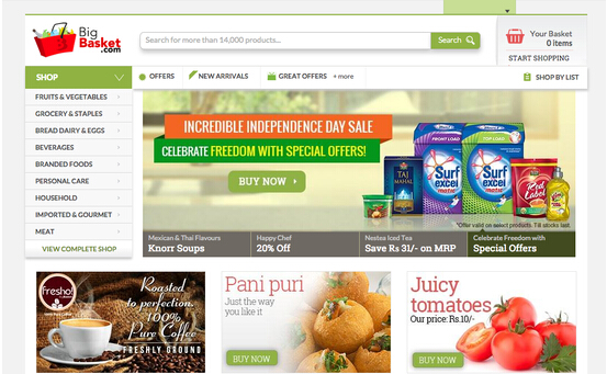 印度杂货电商BigBasket融5000万美元抢占市场
